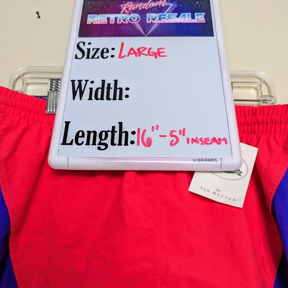 VTG 417 Van Heusen Sportswear Neon Colorblock 80s Large Swim Trunks Shorts NWT